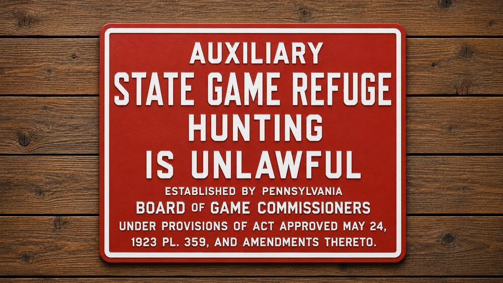 Pennsylvania Auxiliary State Game Refuge Sign Hunting Is Unlawful Commission DNR